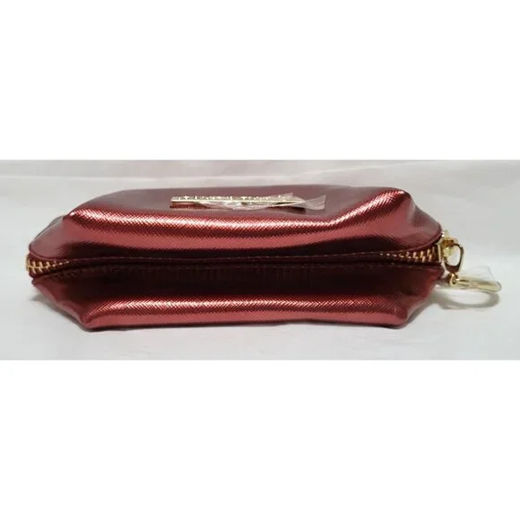 SeneGence LipSense ShadowSense Metallic Burgundy Cosmetic Bag with Gold Keyring - Picture 4 of 7